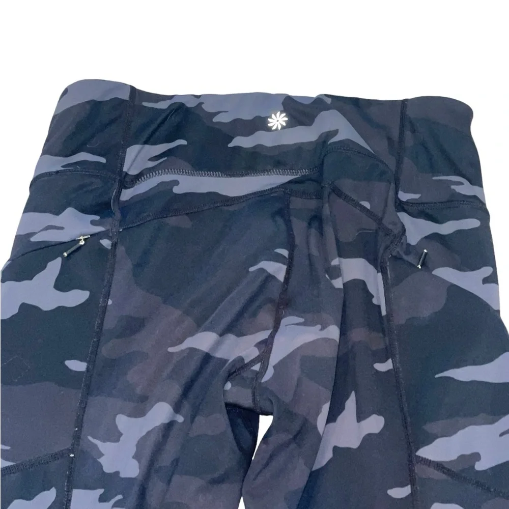 ATHLETA Women’s Gray Camo Print Leggings w/ Pockets Size Small